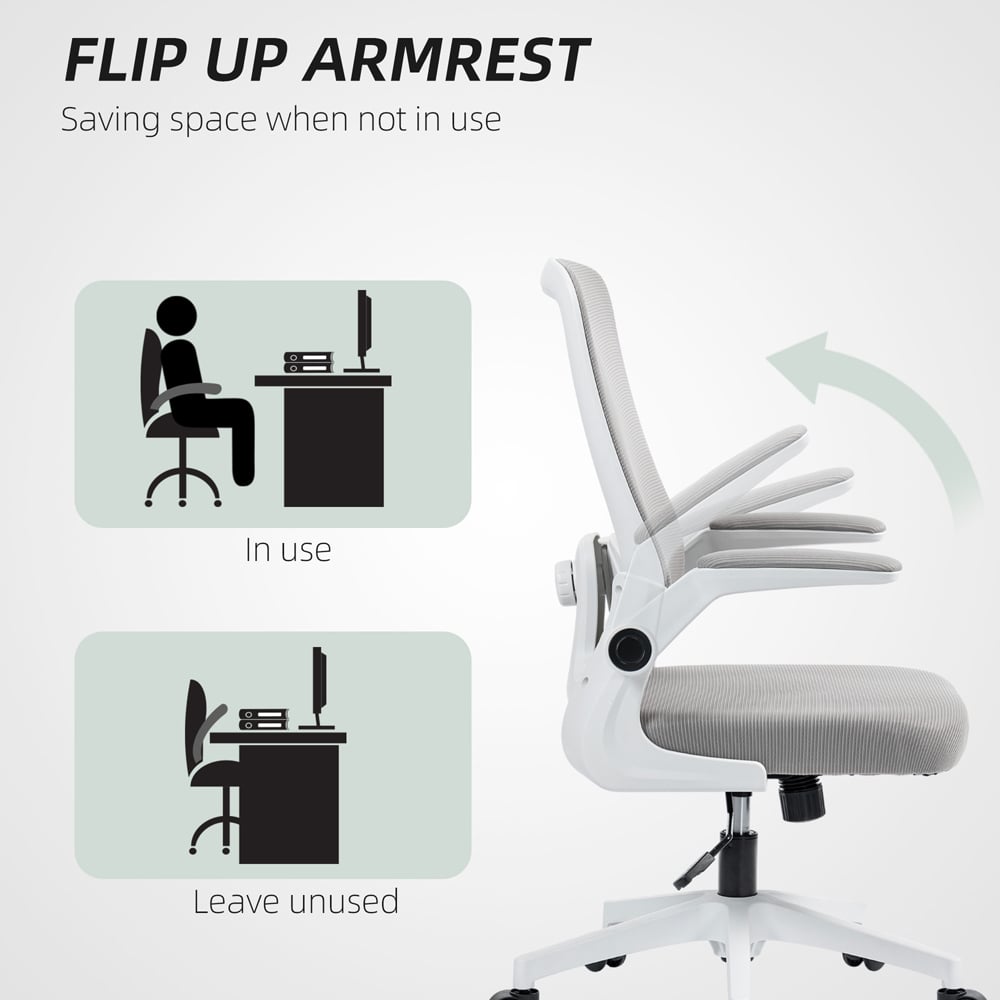 Portland Grey Mesh Tilting Office Desk Chair with Lumbar Support Image 8