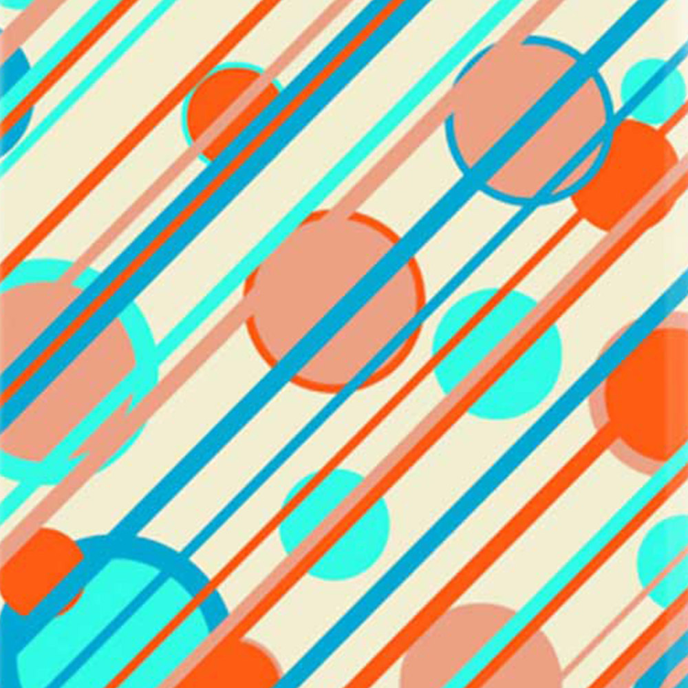 Warren Reed Designer Medium Retro Stripes and Circles Suitcase Image 3