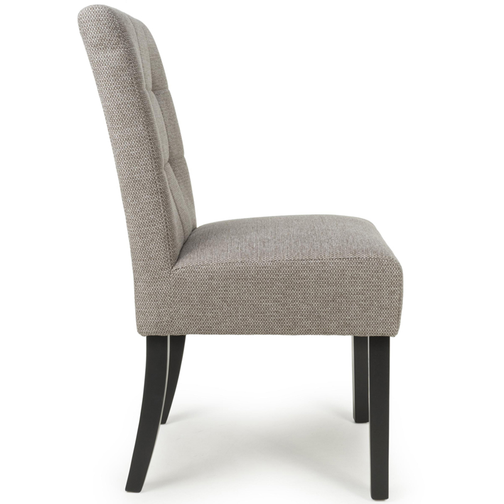 Portland Harlow Mocha Weave Black Legs Waffle Back Dining Chair Image 3