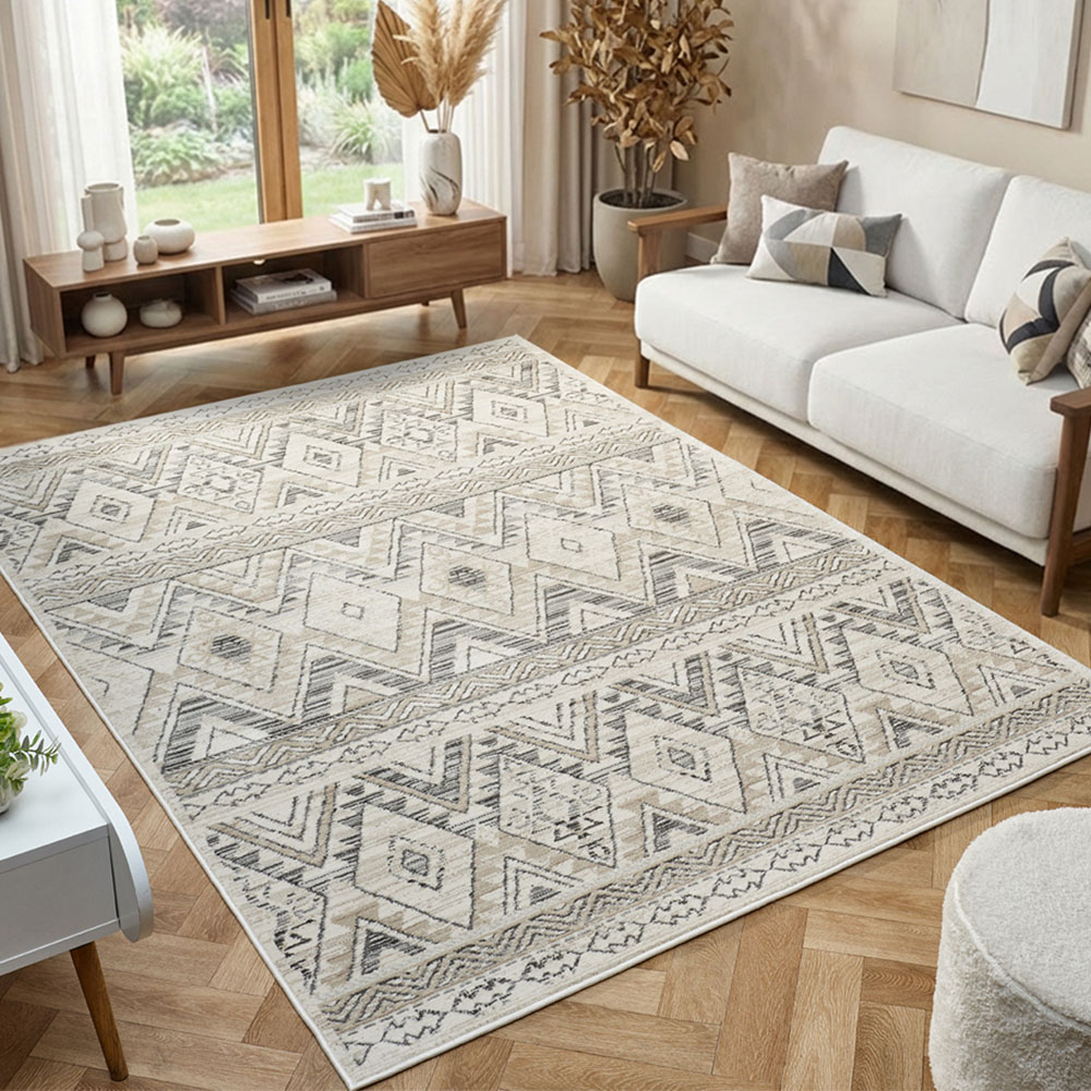 Portland Urco Omega Delta Cream Non Slip Rug 120 x 170cm Image 1