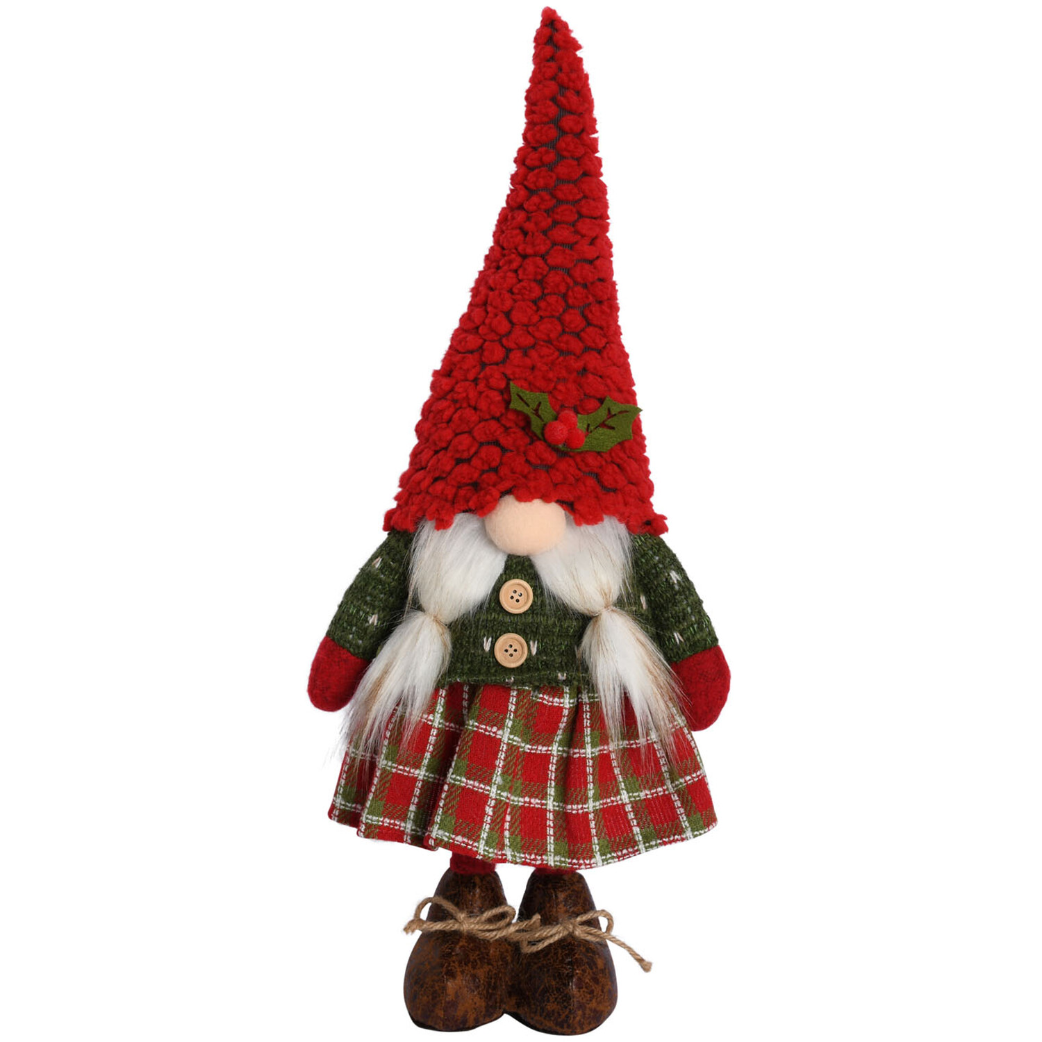 Red Tartan Standing Gonk Christmas Ornament Image 1