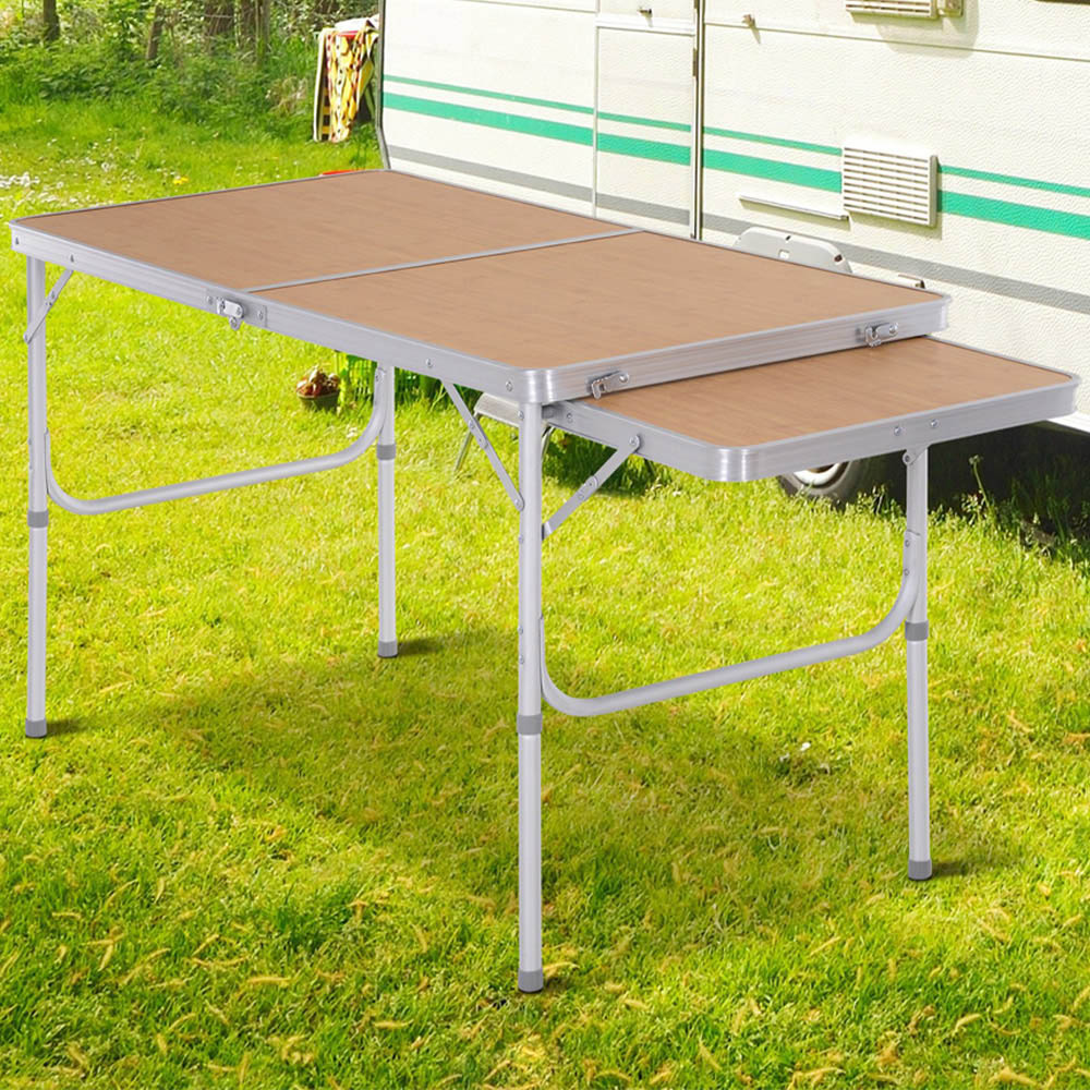 Outsunny Silver Aluminium Foldable Picnic Table 4ft Image 2