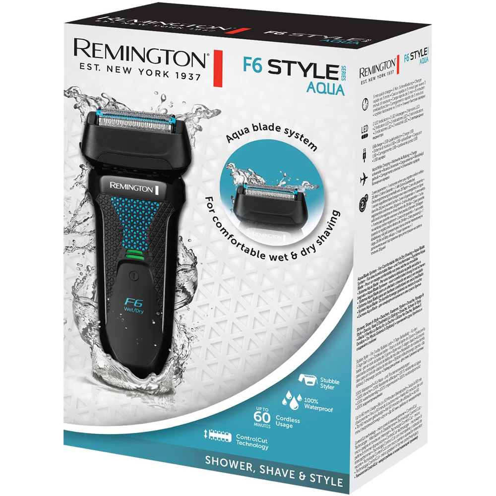 Remington F6 Style Series Waterproof Aqua Foil Electric Shaver Image 2