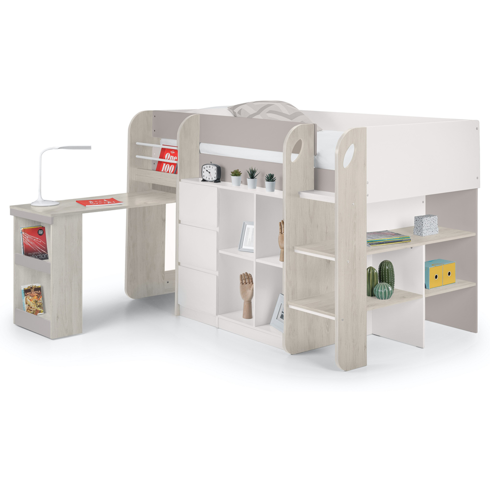 Julian Bowen Saturn Single Taupe Mid Sleeper with Storage Image 4