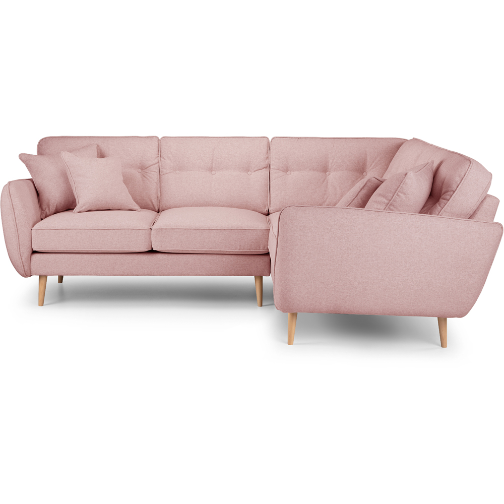Opry Faro 4 Seater Button Back Soft Pink Corner Sofa Image 3