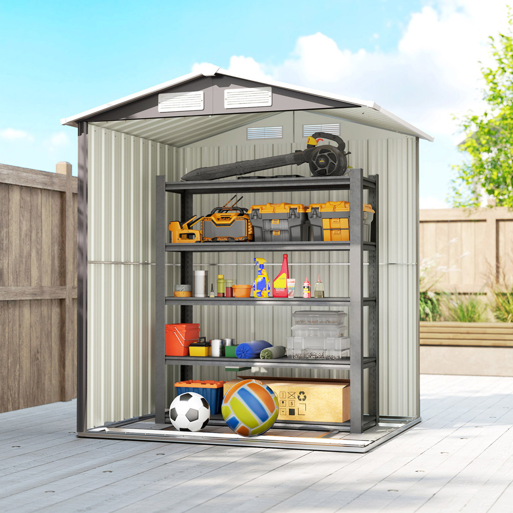 Outsunny 5 x 4.3ft Metal Tool Storage Shed with Sliding Door Image 4