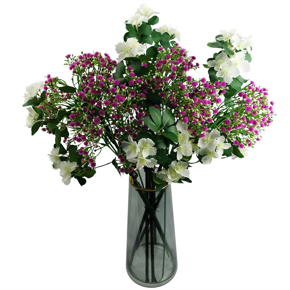 Leaf Pink Gypsophila Artificial Stem 55cm 6 Pack Image 4