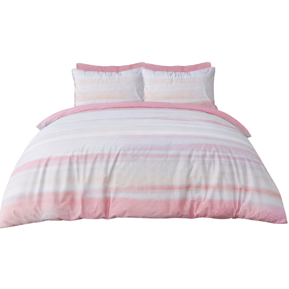 Smart Living Single Blush Pink Ribbed Velvet Duvet Cover Set Image 2