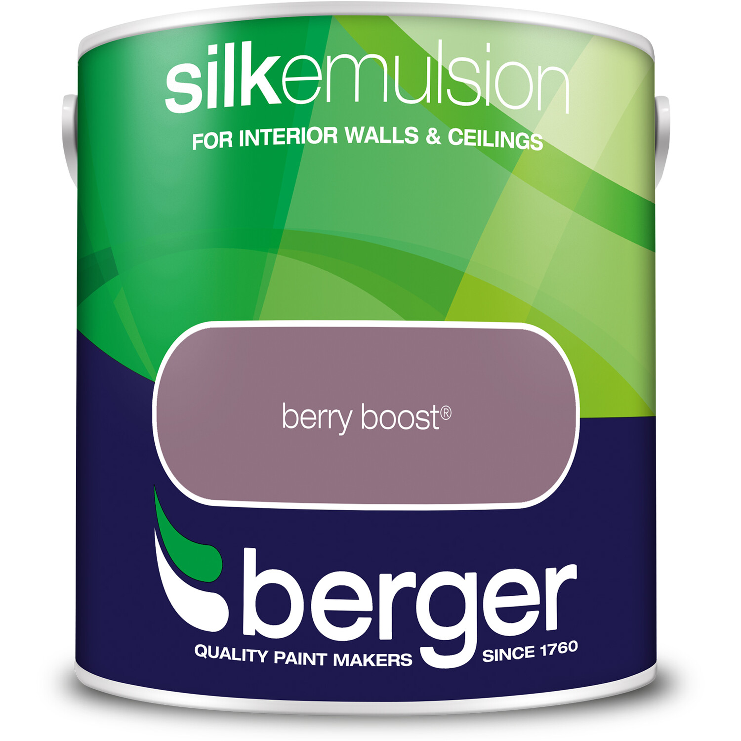 Berger Walls & Ceilings Berry Boost Silk Emulsion Paint 2.5L Image 2