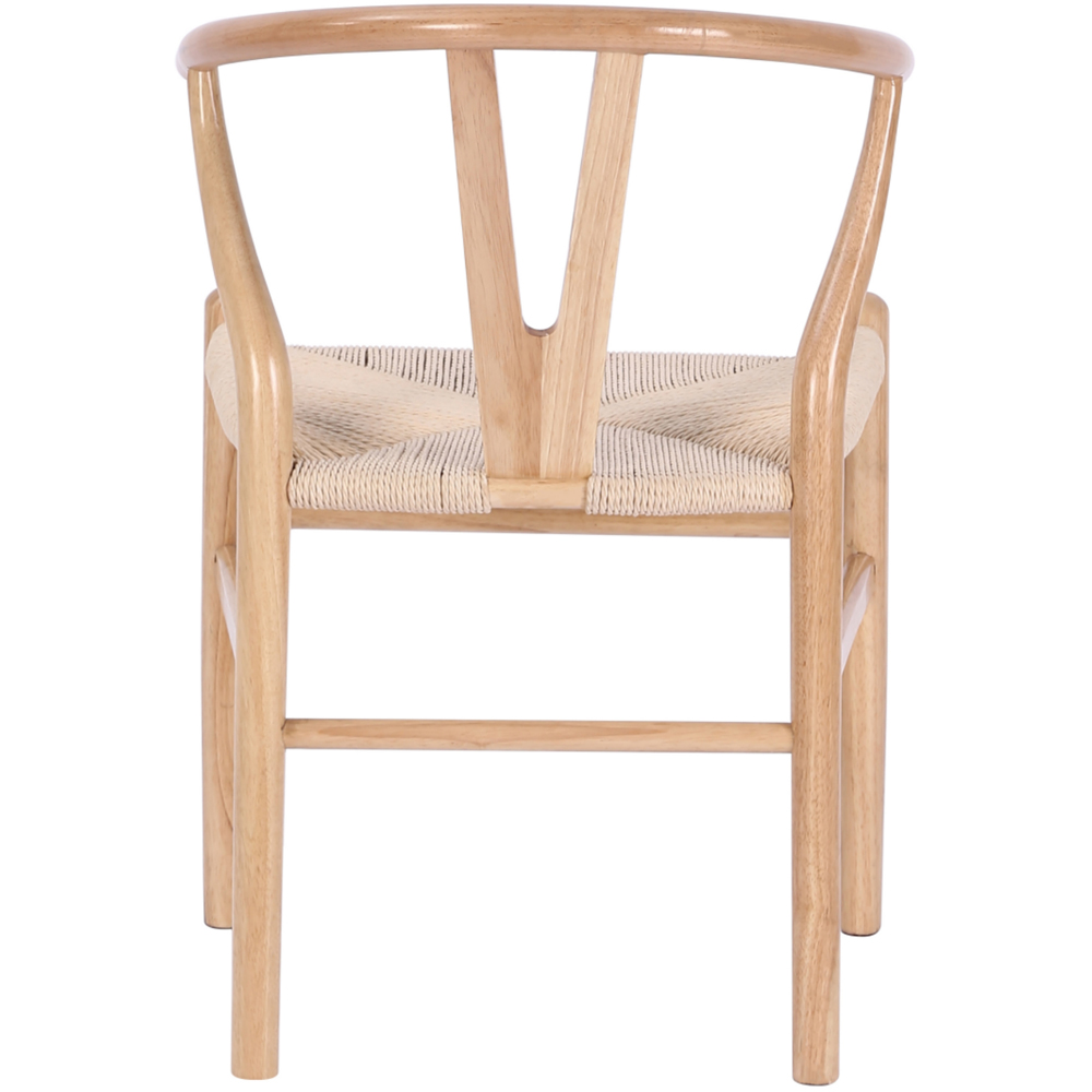 Furniture One Set of 2 Oak Rattan Ash Solid Wood Y-Shaped Dining Chair Image 7
