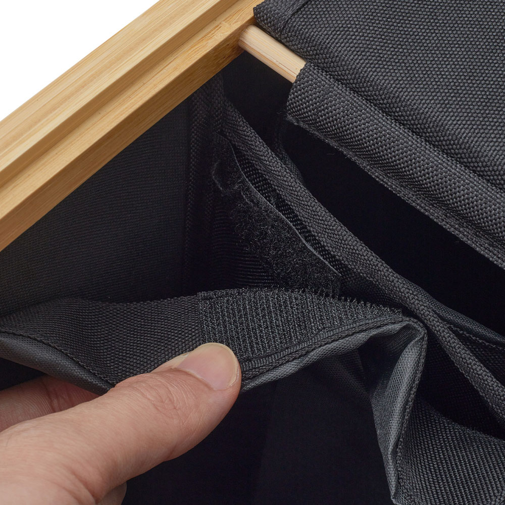 Living and Home 2 Compartment Black Laundry Basket with Lid 150L Image 7