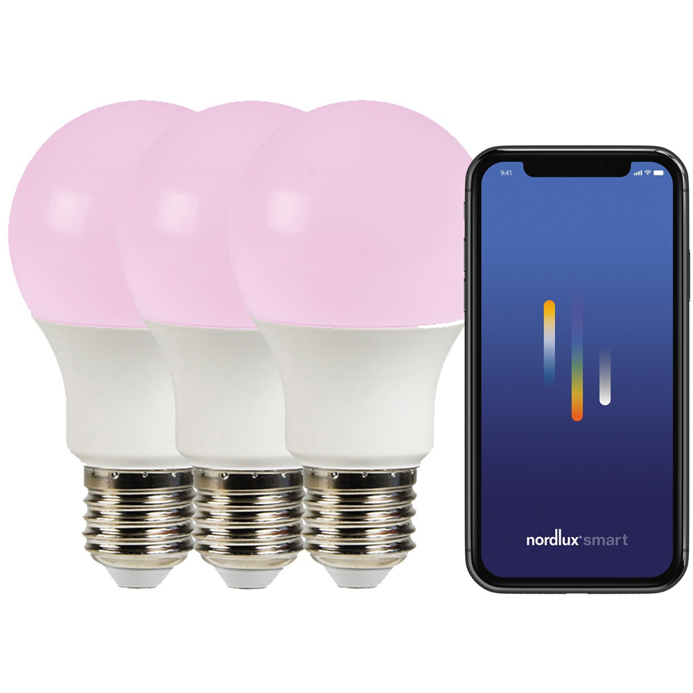 Nordlux Smart 3 Pack A60 E27 806 Lumen White Light Bulb Image 2