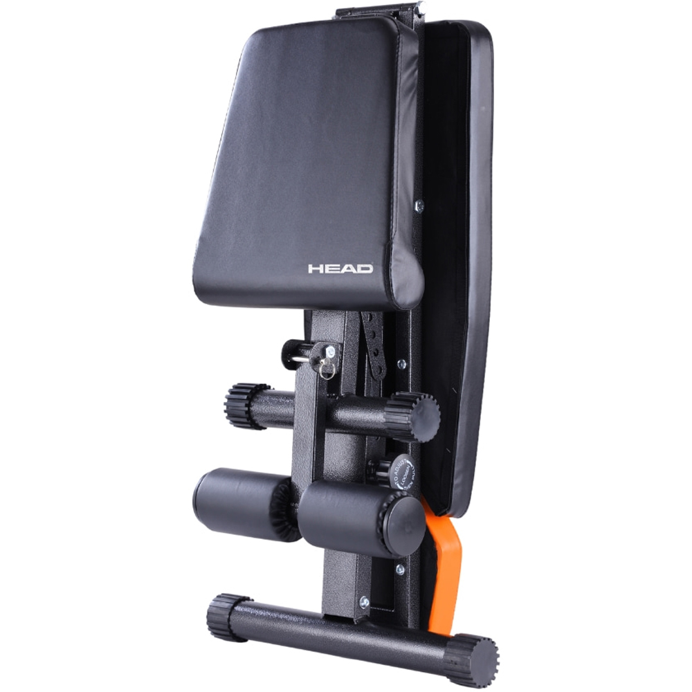 Head Black and Orange Foldable Multi-Functional Fitness Bench Image 2