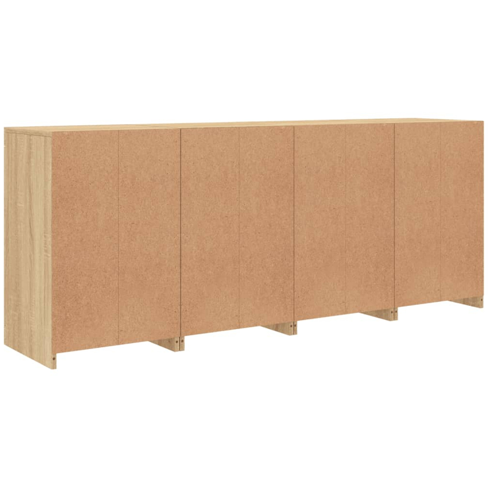 vidaXL 3 Door 4 Shelf Sonoma Oak Sideboard with LED Lights Image 7