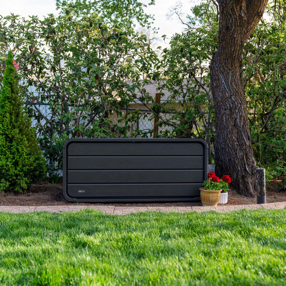 Lifetime Products 515L Dark Grey Modern Outdoor Storage Deck Box Image 7