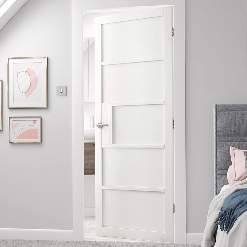 JB Kind Metro Urban Industrial White Ladder Style Internal Door 1981 x 762mm Image 2