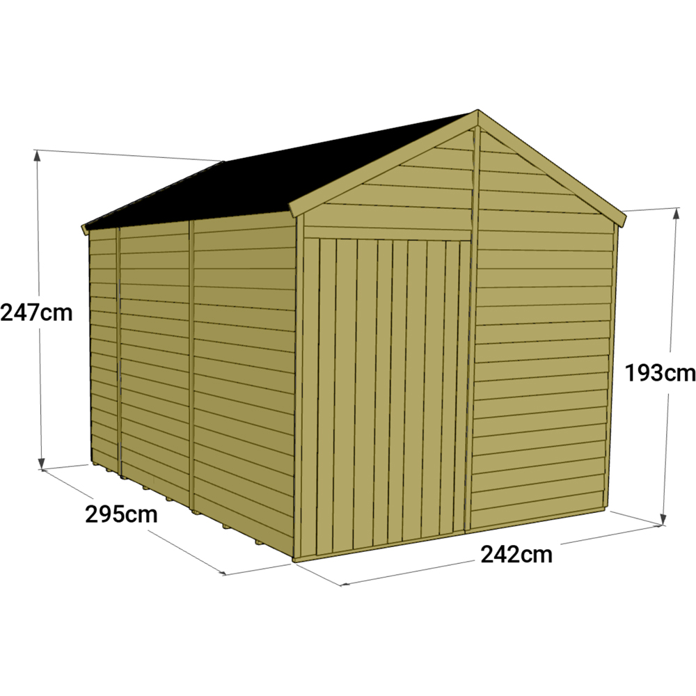 StoreMore 10 x 8ft Double Door Tongue and Groove Apex Shed Image 4
