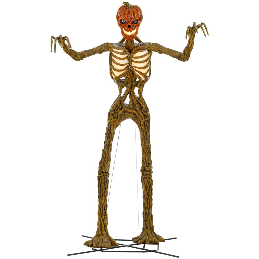 Home Accents LCD Standing Inferno Pumpkin Skeleton Halloween Decoration 12ft Image 1