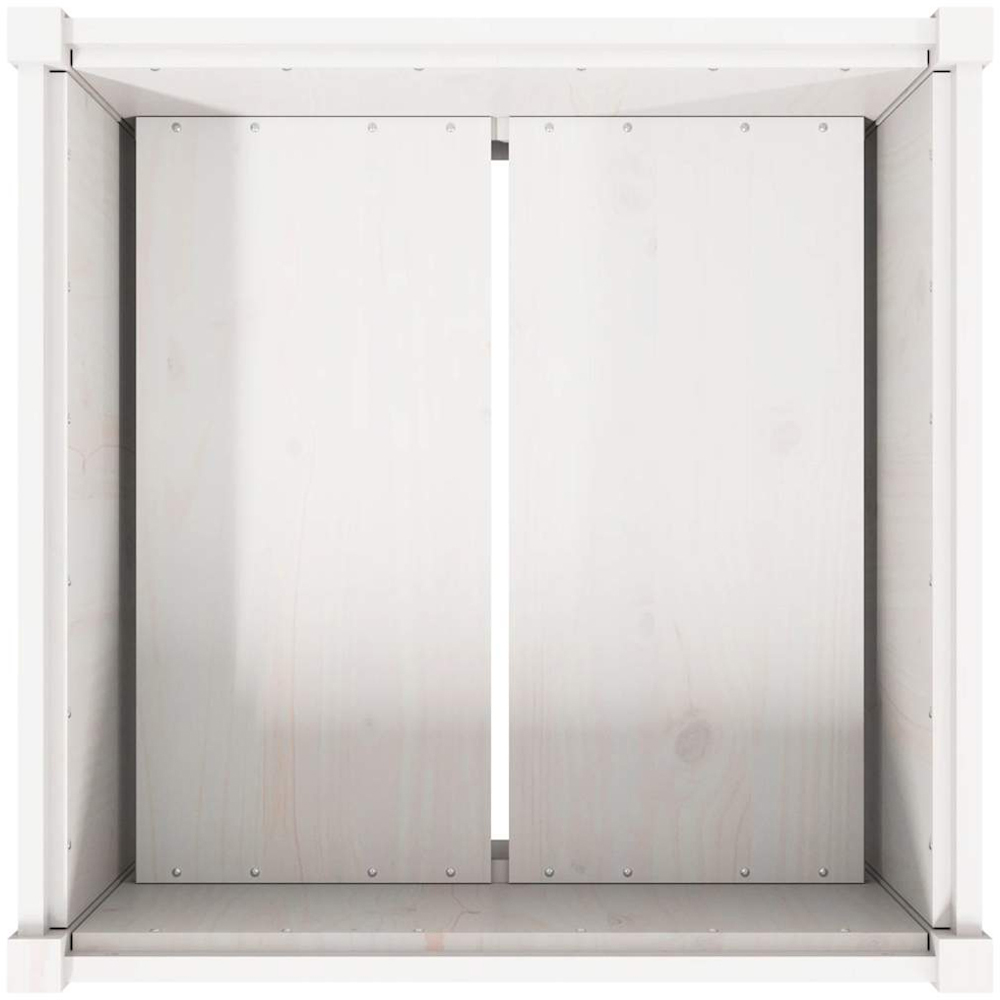 vidaXL White Solid Pine Wood Garden Planter 70 x 70 x 70cm Image 7