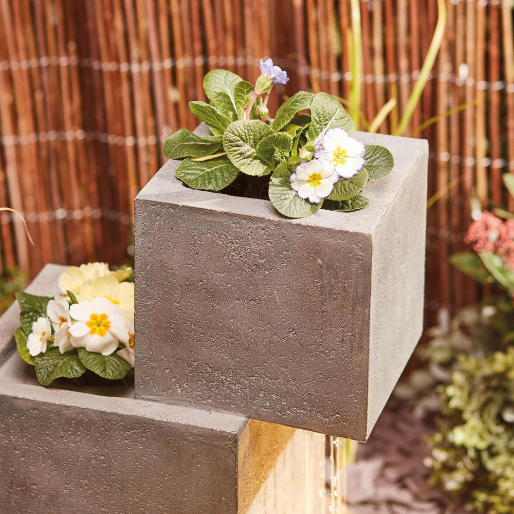 Serenity Cascade 3-Tier LED Water Feature with Planter Image 5