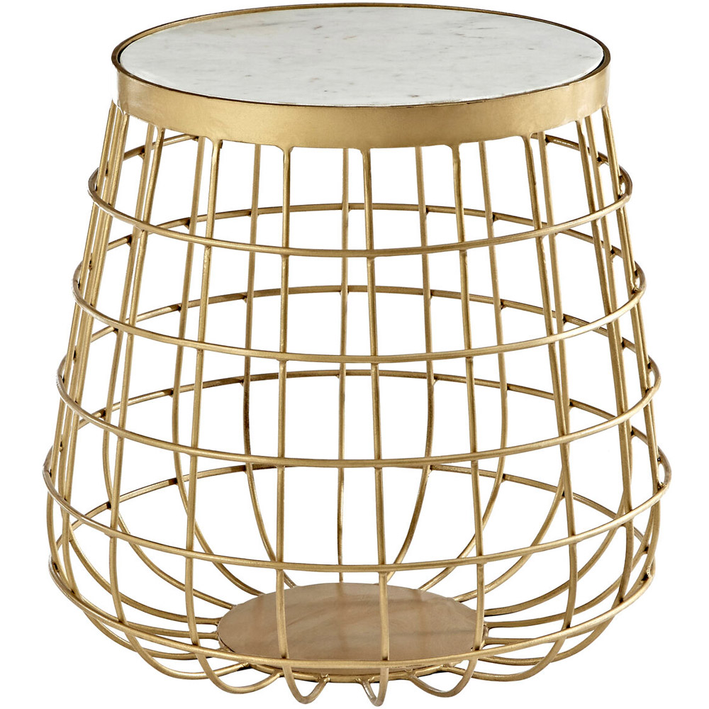 Premier Housewares Nirav White Marble Top Side Table Image 2