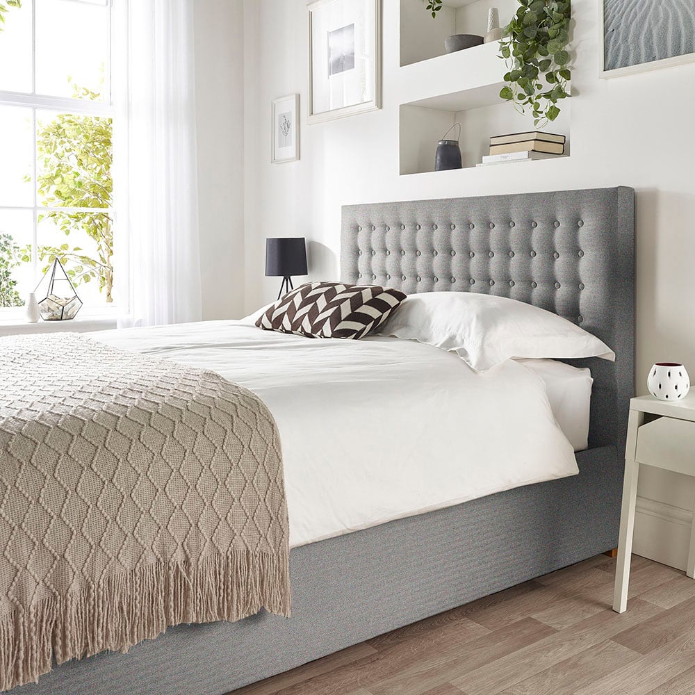 Catherine Lansfield Opulence Small Double Grey Twill Ottoman Bed Image 5