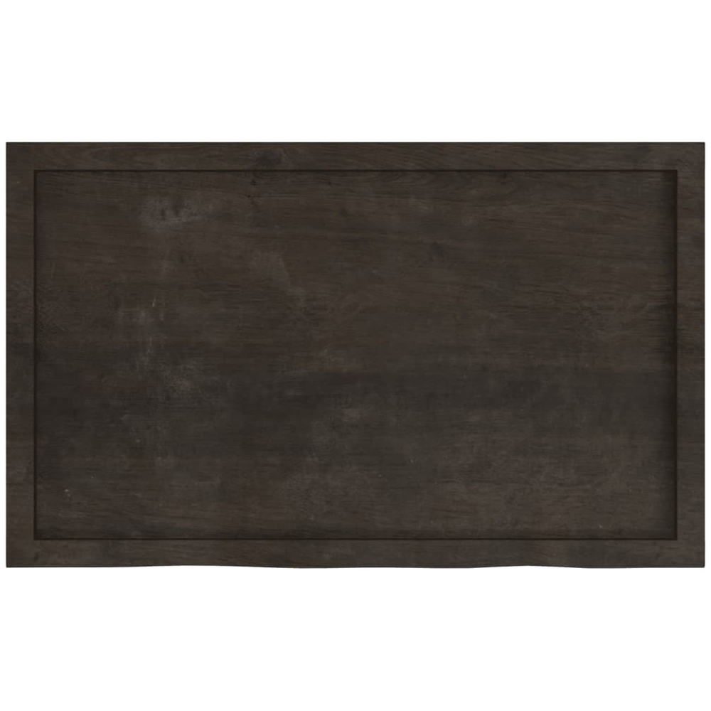 vidaXL 100cm Dark Brown Treated Solid Oak Wood Floating Wall Shelf Image 4