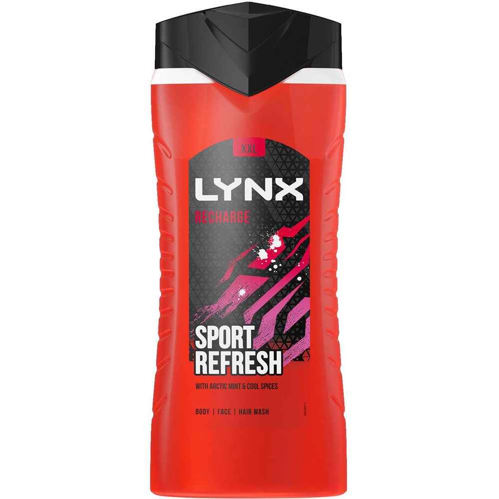 Lynx Recharge Arctic Mint and Cool Spices Shower Gel 500ml 3 Pack Image 2
