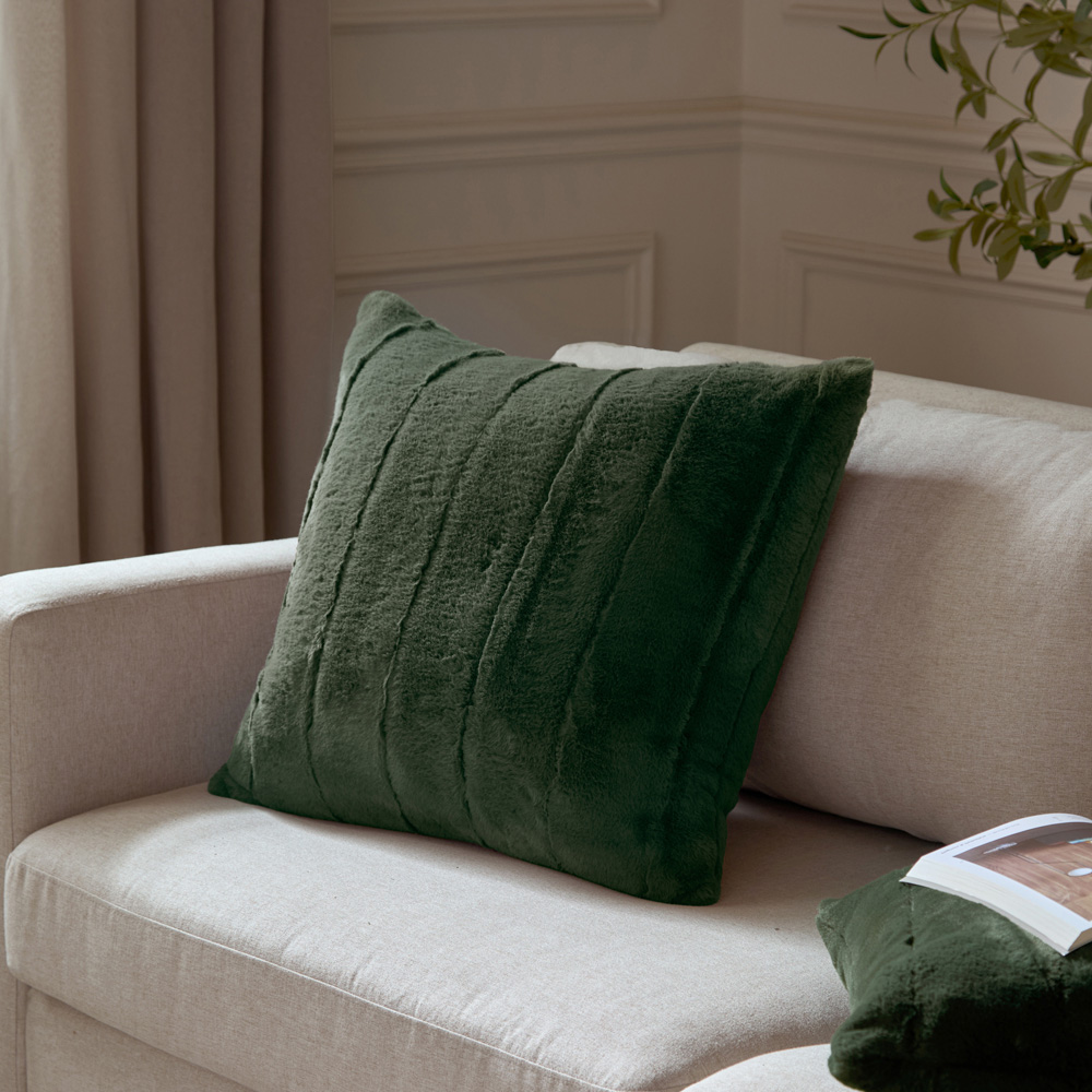 Paoletti Christmas Empress Pine Faux Fur Cushion 55 x 55cm Image 6