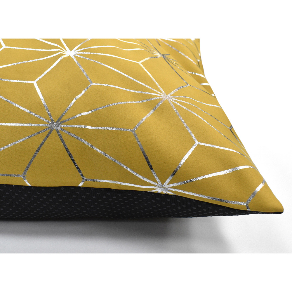 Velosso Yellow Metallic-Effect Geometric Pattern Non-Slip Lounging Cushion 78 x 120cm Image 3