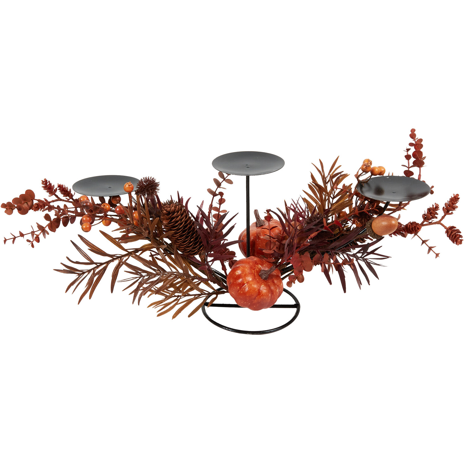 Autumnal Amber Bloom Candle Holder - Orange Image 1