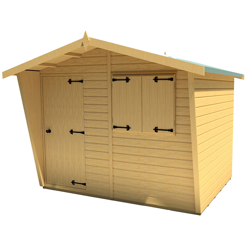 Shire 9 x 6ft Shiplap Style D Security Cabin Apex Garden Shed Image 1