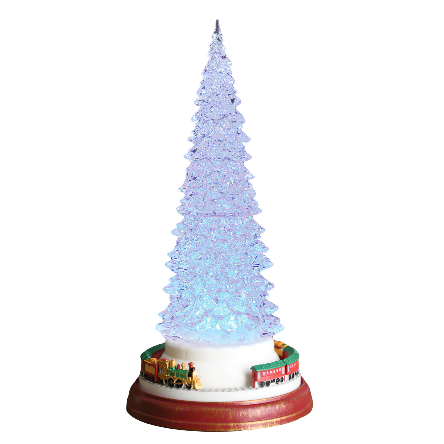 LED Rotating Train With Spinner Tree - Red Image 3