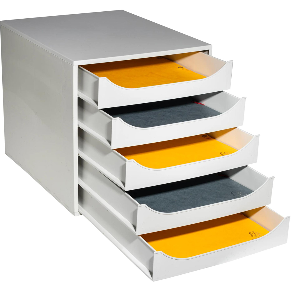 Exacompta EcoBox Office 5 Drawer Grey Desk Organiser Image 2