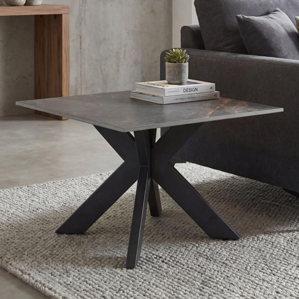 wilko Palermo Grey Marble Ceramic End Table Image 1