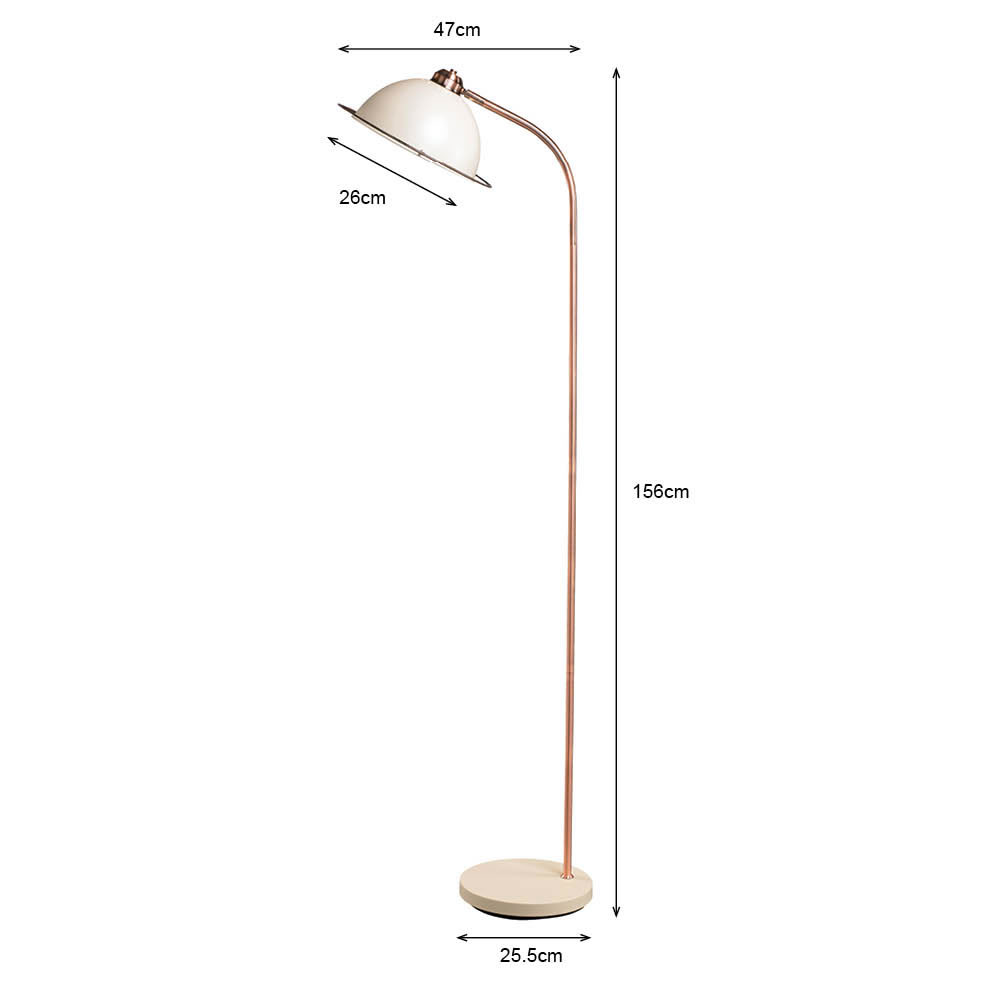 Lighting and Interiors Blair Cream And Copper Floor Lamp Image 3