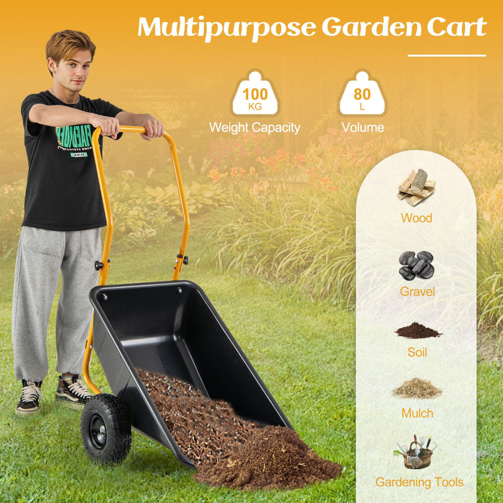 Costway Black Garden Utility Cart Image 6