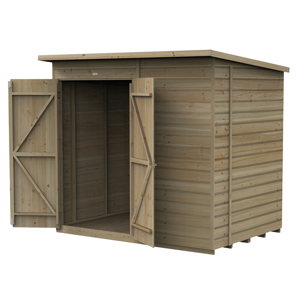 Forest Garden 7 x 5ft Beckwood Double Door Pent Shed Image 1