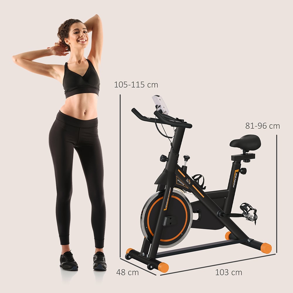 HOMCOM Orange Exercise Bike Image 7