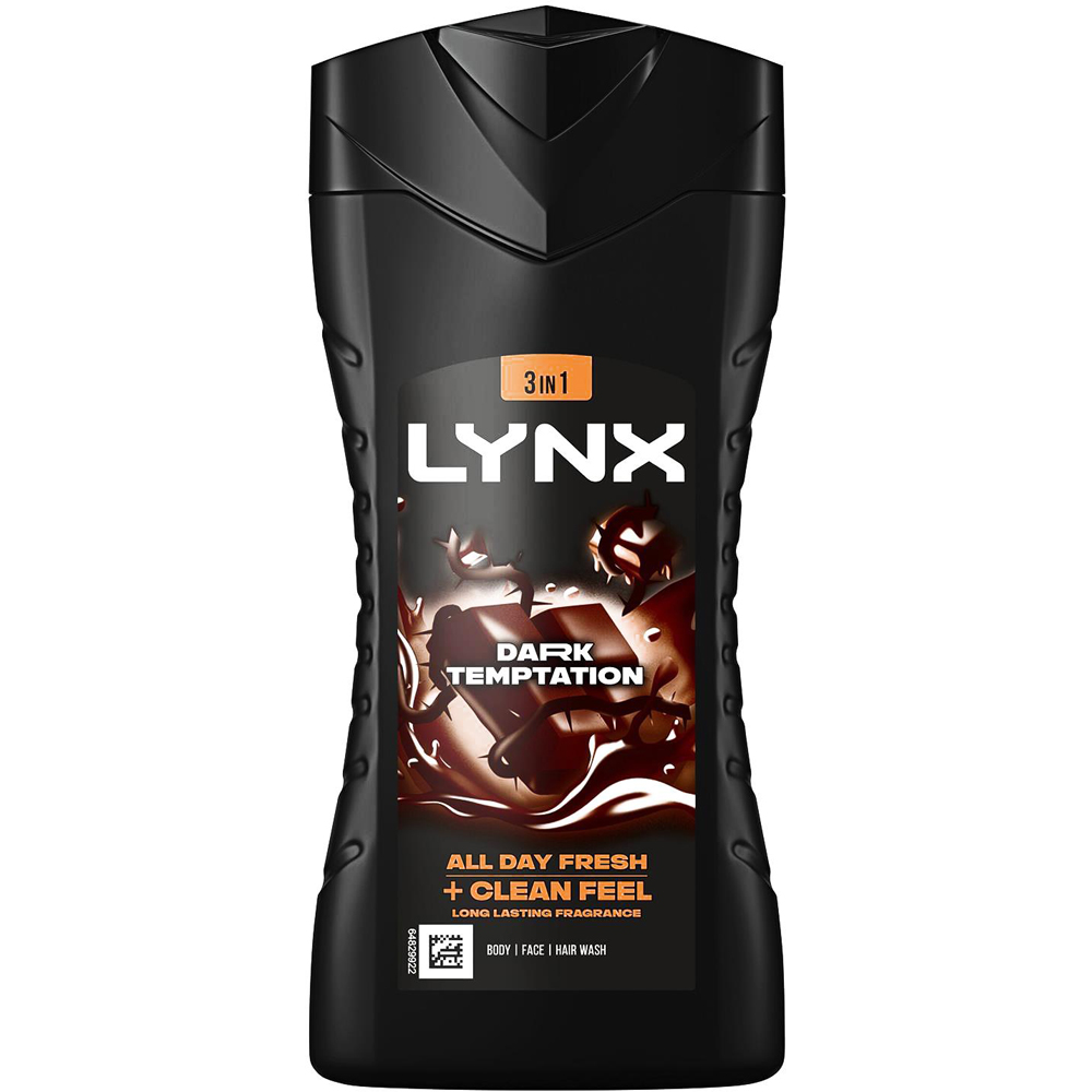 Lynx Dark Temptation Shower Gel with Manwasher 2-Sided Shower Tool 225ml 3 Pack Image 8