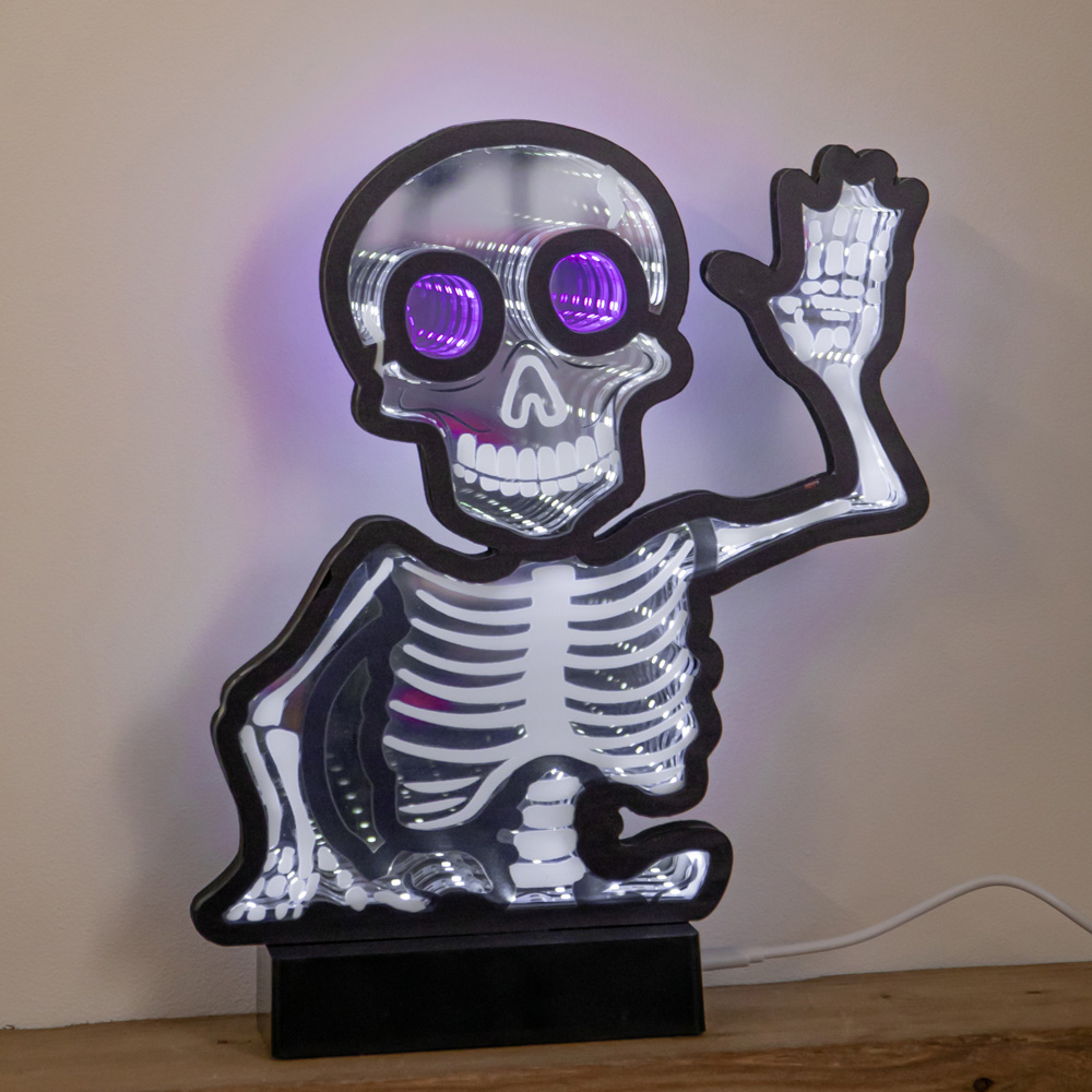 Samuel Alexander LED Halloween Skeleton Infinity Mirror 27cm Image 1