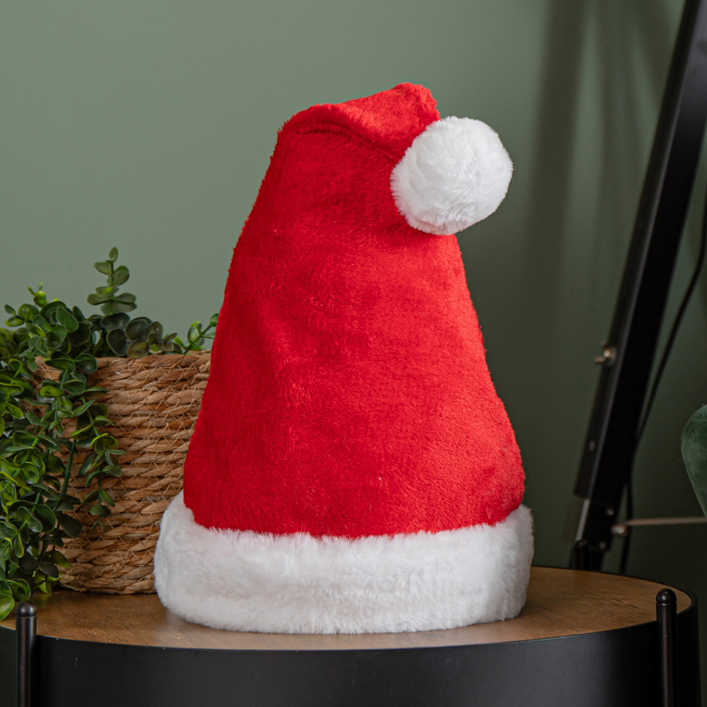 Samuel Alexander Red and White Soft Traditional Christmas Santa Hat Image 2