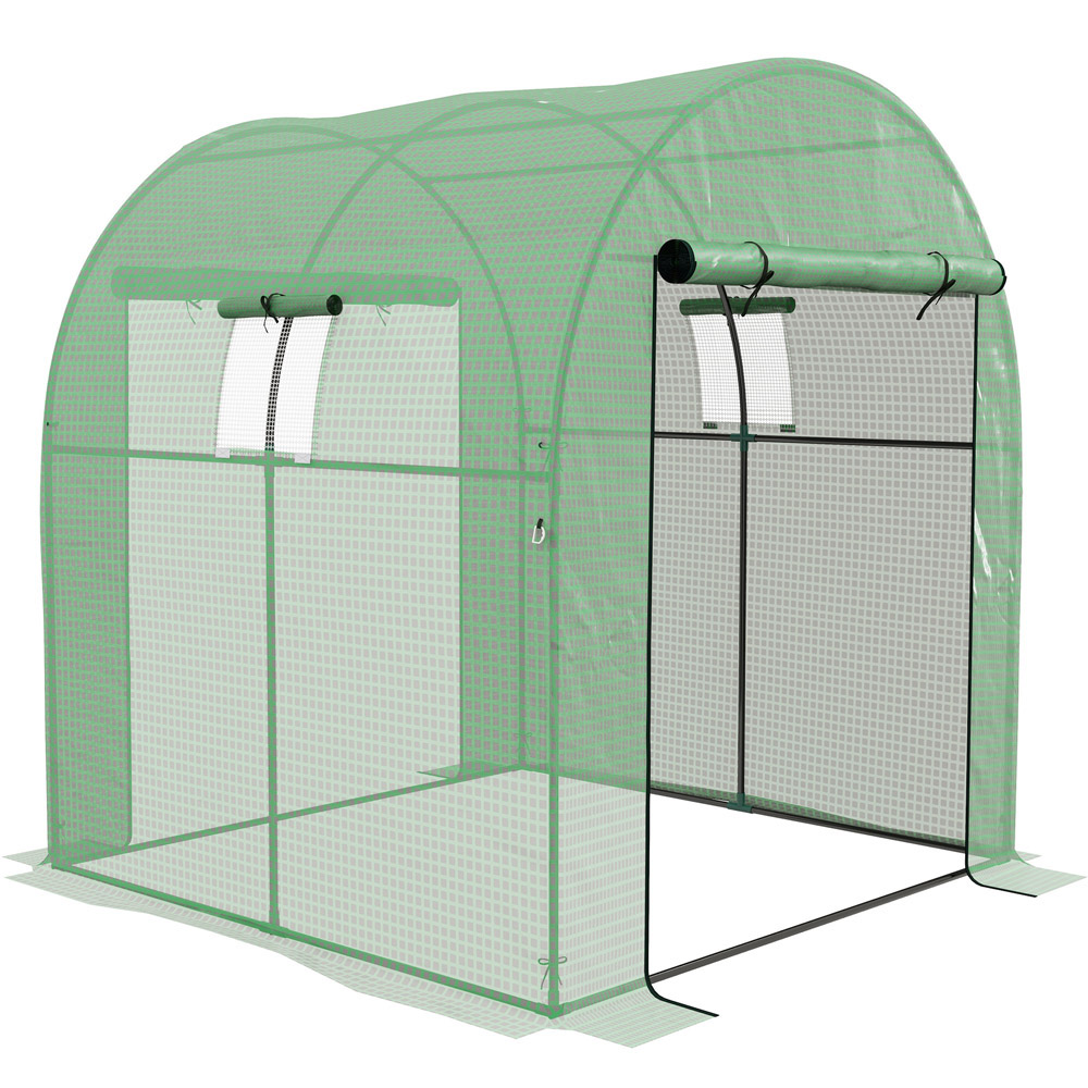 Outsunny Green PE 6 x 6ft Polytunnel Greenhouse Image 1