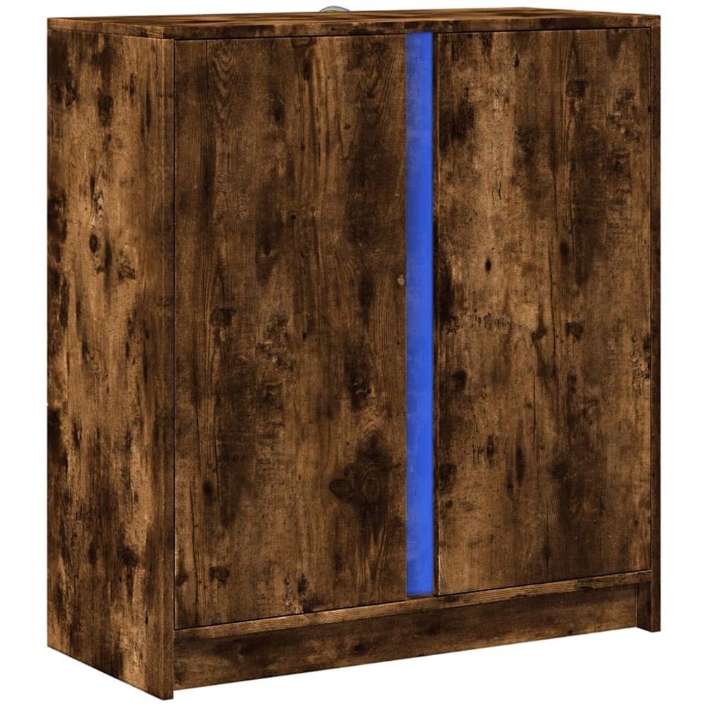 vidaXL 2 Door Smoked Oak Sideboard with RGB LED Lights Image 3