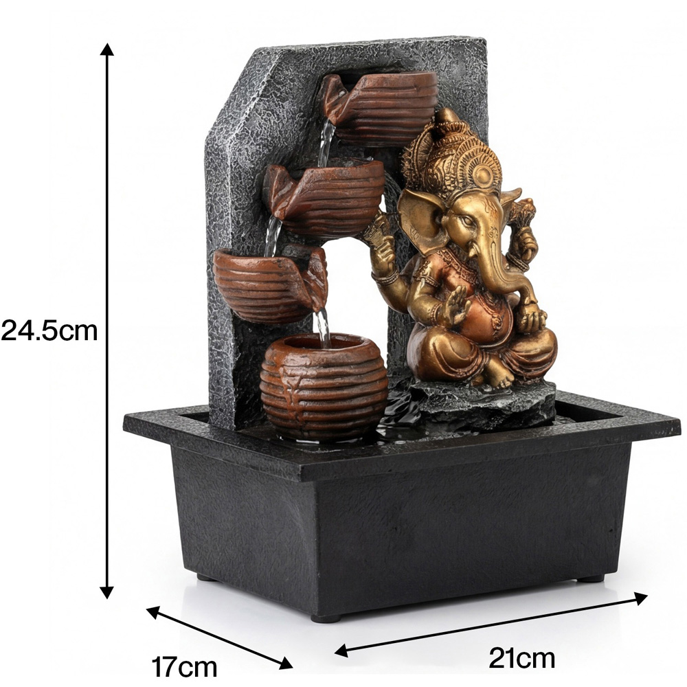 Spector Bronze Resin Indoor Tabletop Water Fountain with LED Light Image 9