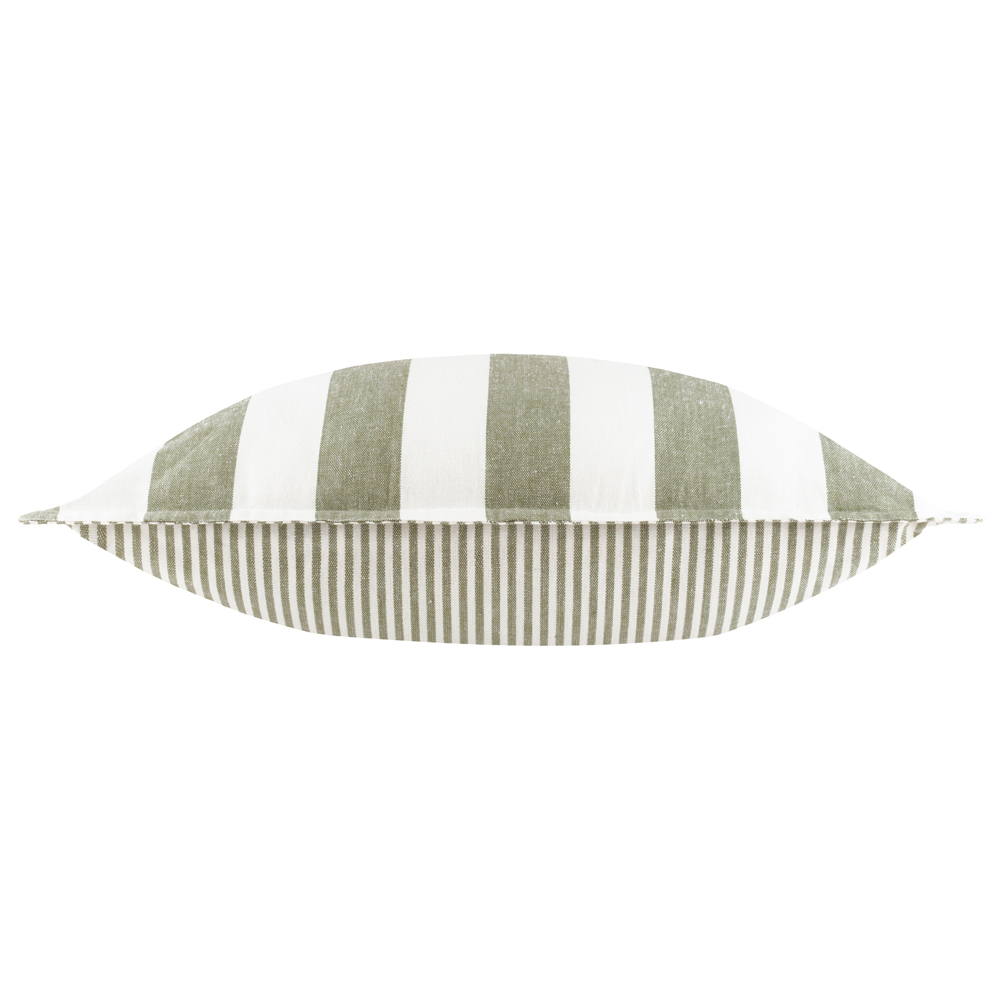 Yard Hayle Green Stripe Cotton Reversible Cushion 50 x 50cm Image 4