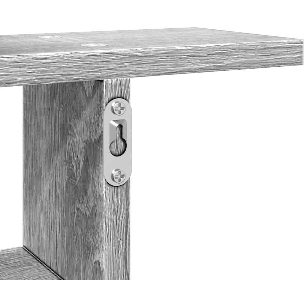 vidaXL Set of 2 3 Shelf Grey Sonoma Floating Wall Shelf Image 9