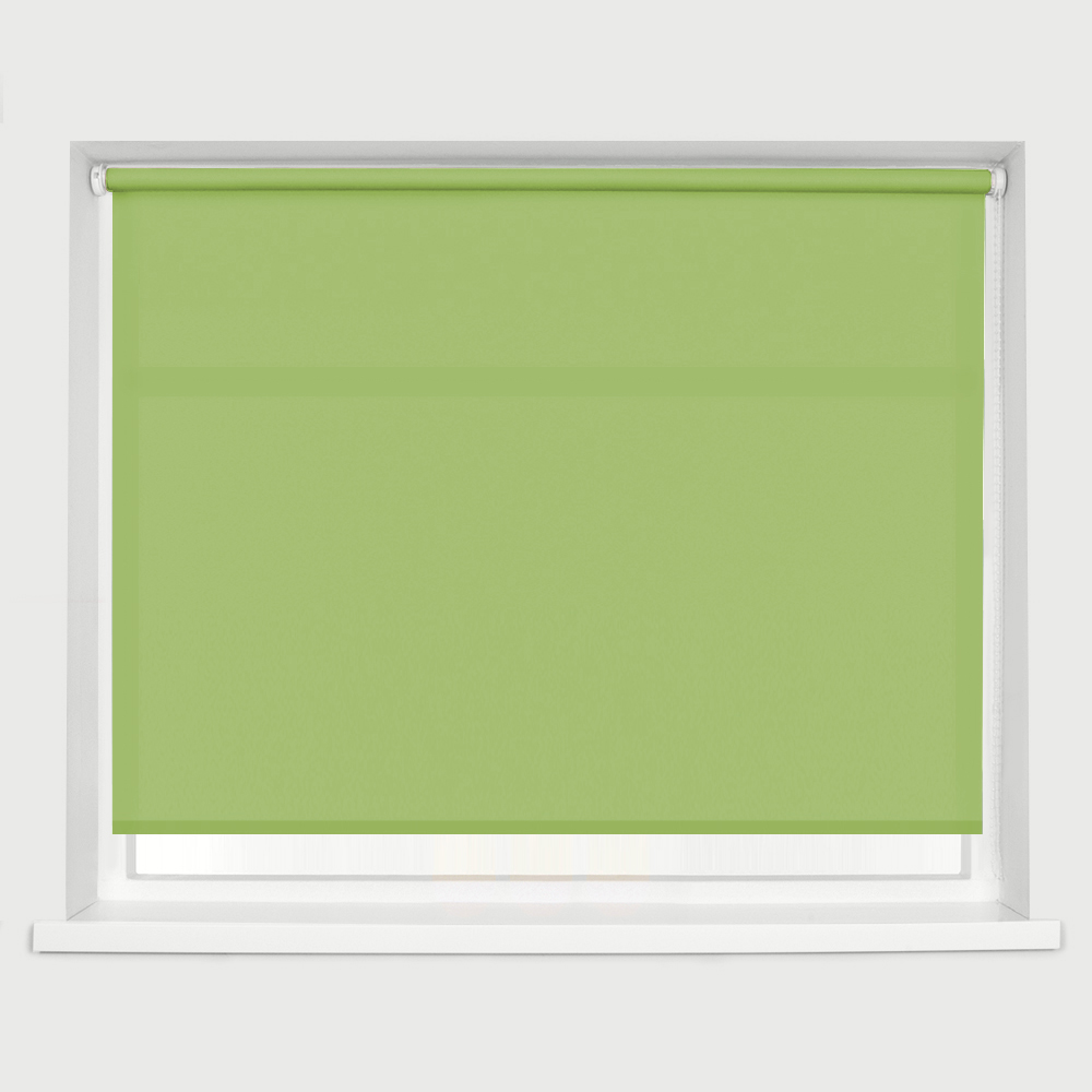 Caecus Straight Edge Roller Blind Lime Green 120cm Image 1