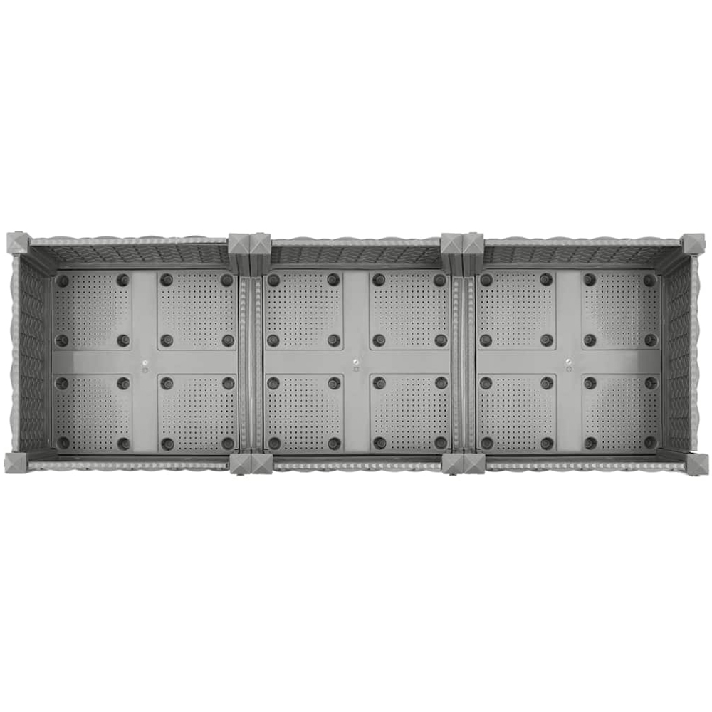 vidaXL 2-Tier Grey Plastic Garden Raised Bed 120 x 40 x 71cm Image 5