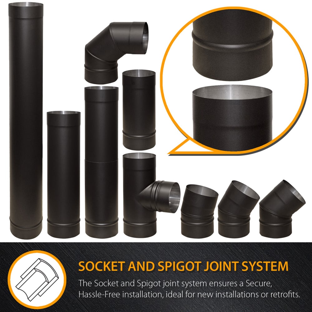 RoyalFire 5 Inch Tee Flue Pipe 90 Degree Image 3